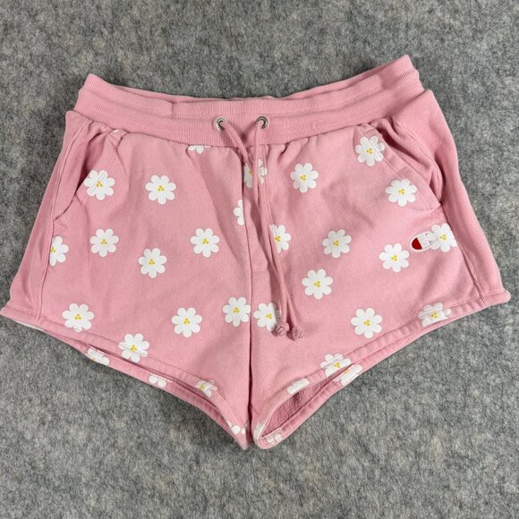 U/O Champion Reverse Weave Pink Daisy Shorts Size Large - Picture 1 of 9